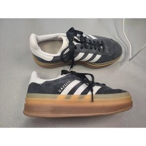 Adidas Originals Gazelle Bold Grey White Gum Platform Sneakers ID6991 Womens